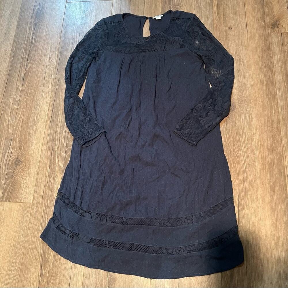 Sundance Lorraine Dress Navy Blue Lace Dress Long Sleeve Knee Length Women’s